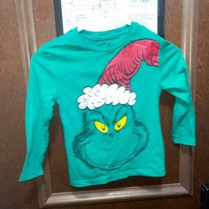 Kids' Grinch Graphic Long Sleeve Shirt - Green Size 5T